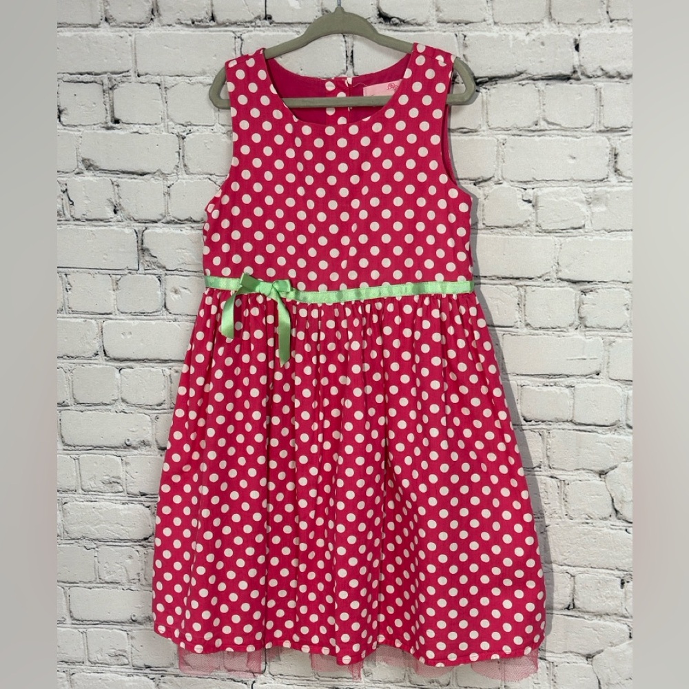 Our Generation Pink White Polka Dot Girls Dress Size 6
